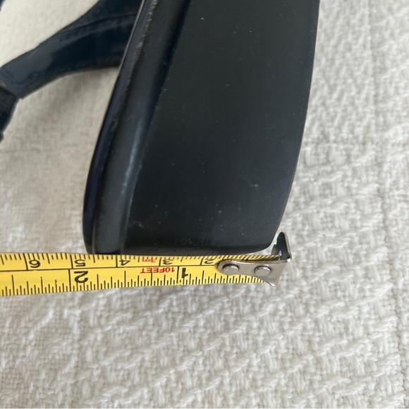 Anne Klein Slingback Wedge Shoes Navy Blue Glossy Toe Cap Comfort Davy size 8 - Picture 12 of 13